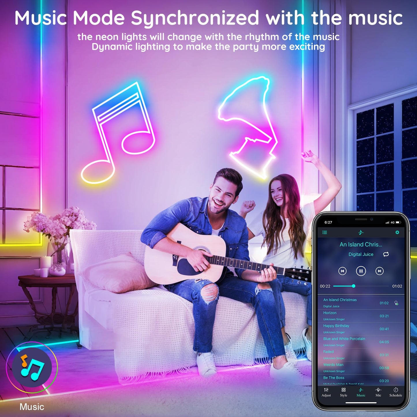 FBZ 150Ft Led Rope Lights, Flexible Neon Lights Control with App/Remote, Multiple Modes, IP65 Outdoor RGB Waterproof, Music Sync Gaming Light Strip
