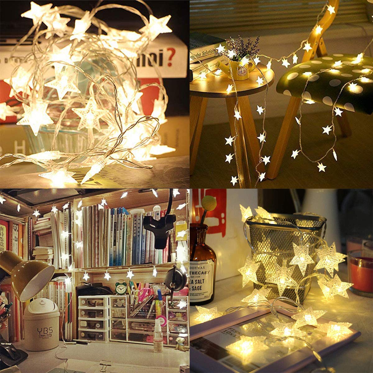 Merdeco Star String Lights, 10ft/3M 20 LED Plug in String Lights Warm White Fairy Lights for Birthday/Christmas/Wedding/Party Indoor Outdoor