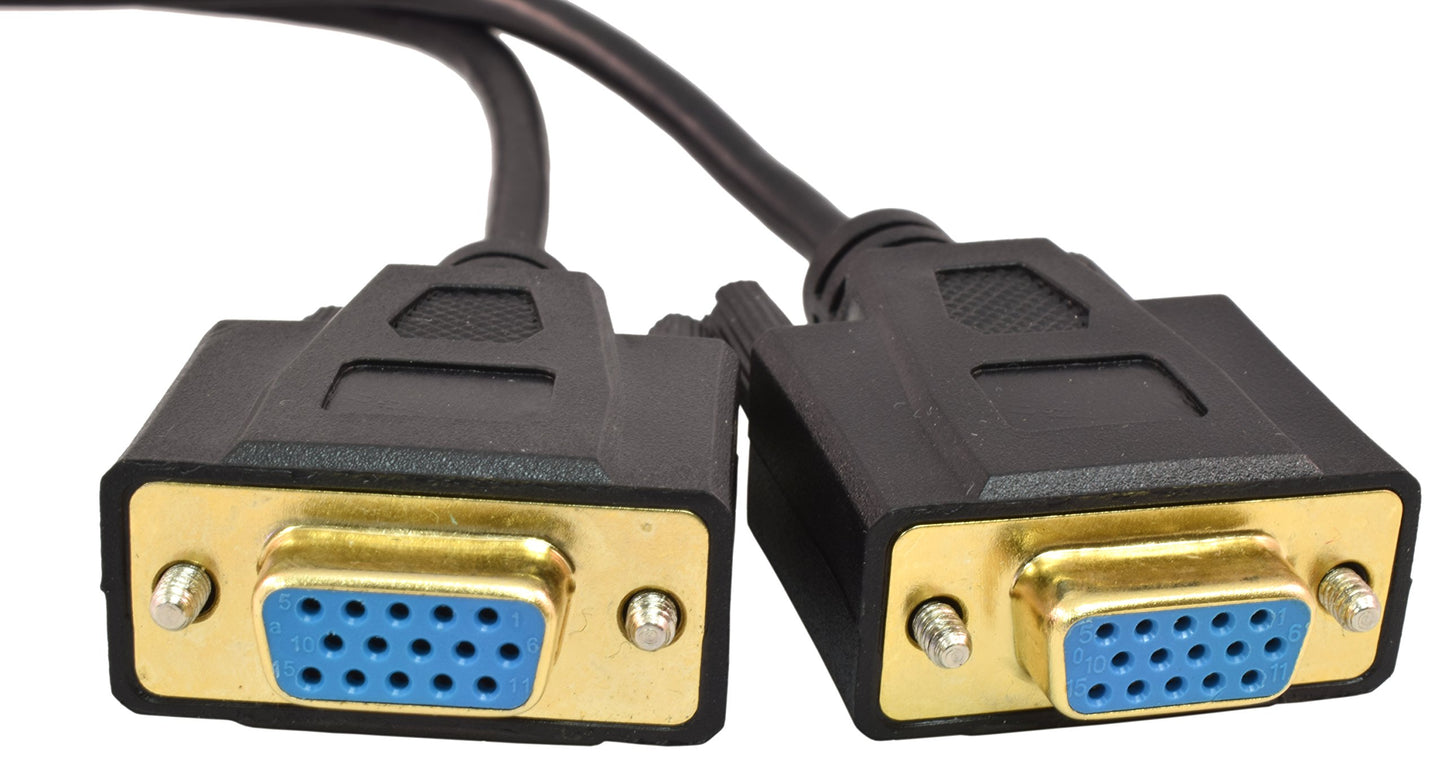 PTC 0638544116804 VGA cable 0.3 m VGA (D-Sub) 2 x VGA (D-Sub) Black - VGA Cables (0.3 m, VGA (D-Sub), 2 x VGA (D-Sub), Gold, Black, Male/Female)