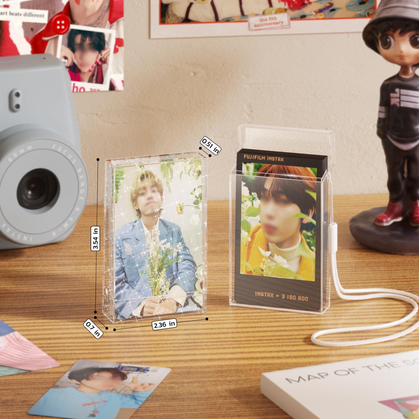 Instax Mini Polaroid Film Storage Case for Fujifilm Instax Mini EVO/12/11/9/8/99/90/40/SE Films, Instant Camera Photos Accessories, 2x3 Polaroid