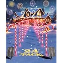 COOLWUFAN 24 Pack 22" Solar Candy Cane Lights Outdoor, 216 Bright LEDs Christmas Pathway Decorations with 4 Brightness Levels, Solar Powered