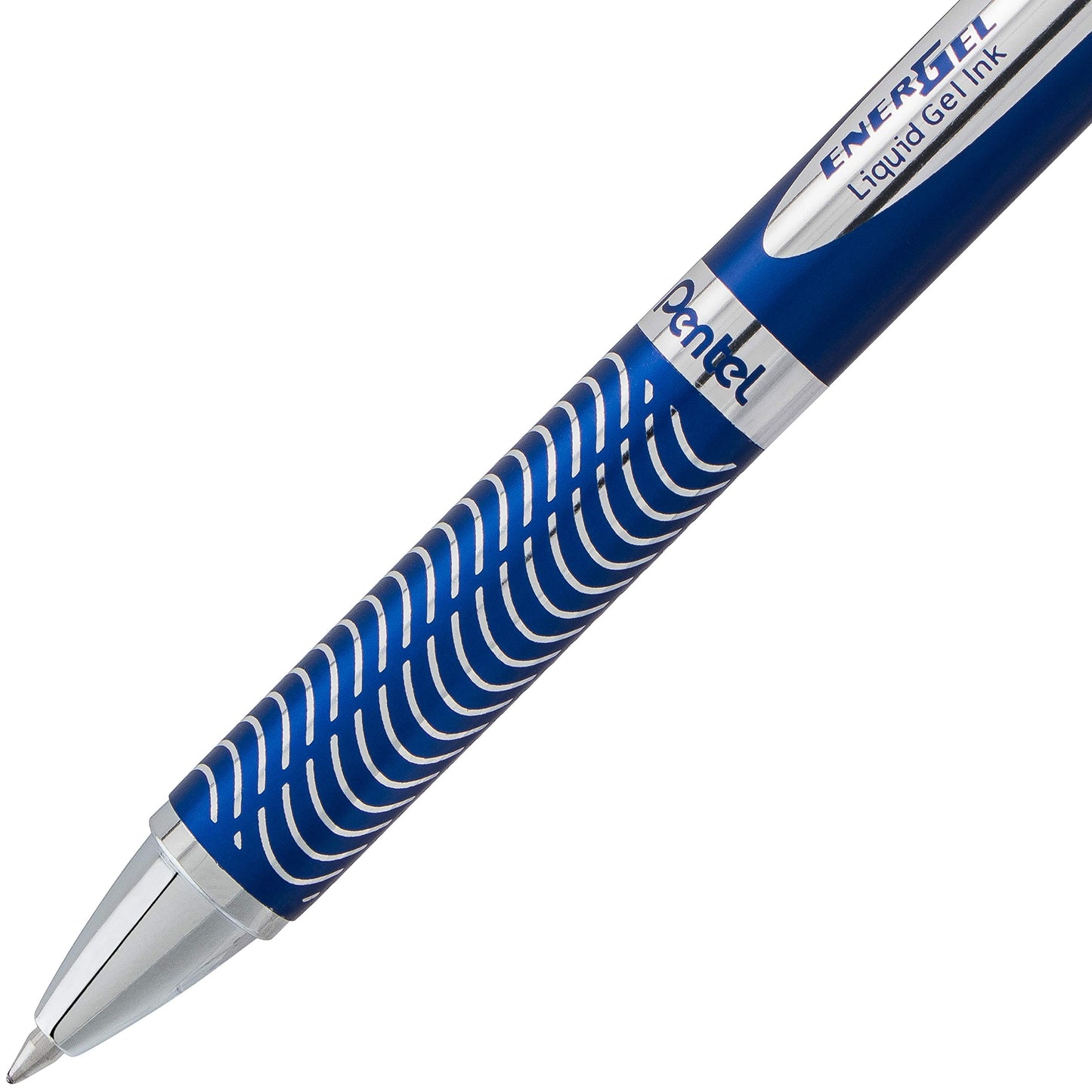 Pentel Energel Alloy Retractable Liquid Gel Pen, (0.7mm) Medium Line, Navy Blue Barrel, Black Ink, 1 Pack (BL407CBPA)