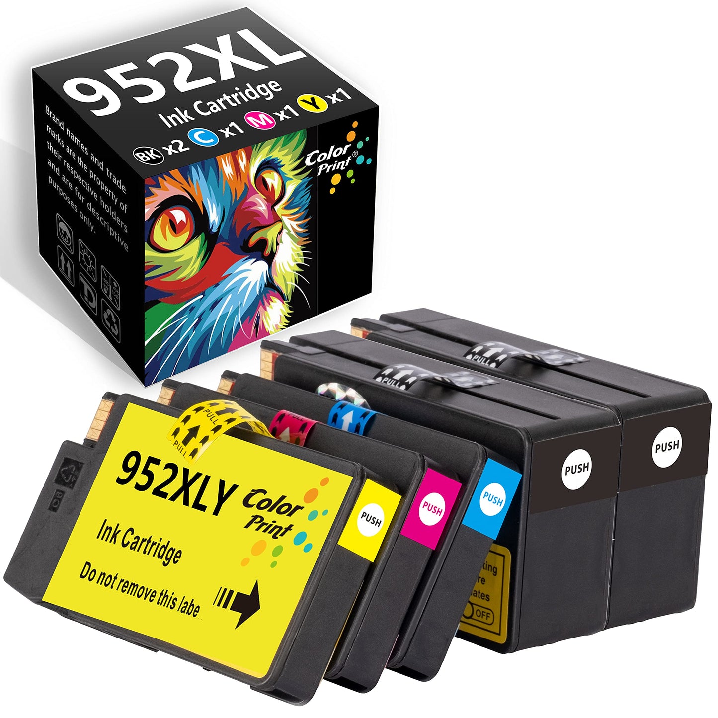 5-Pack Colorprint Compatible 952XL Ink Cartridge Replacement for HP 952 XL Work with OfficeJet 8710 8720 8730 8740 7720 7740 8715 8725 8210 8216 8702