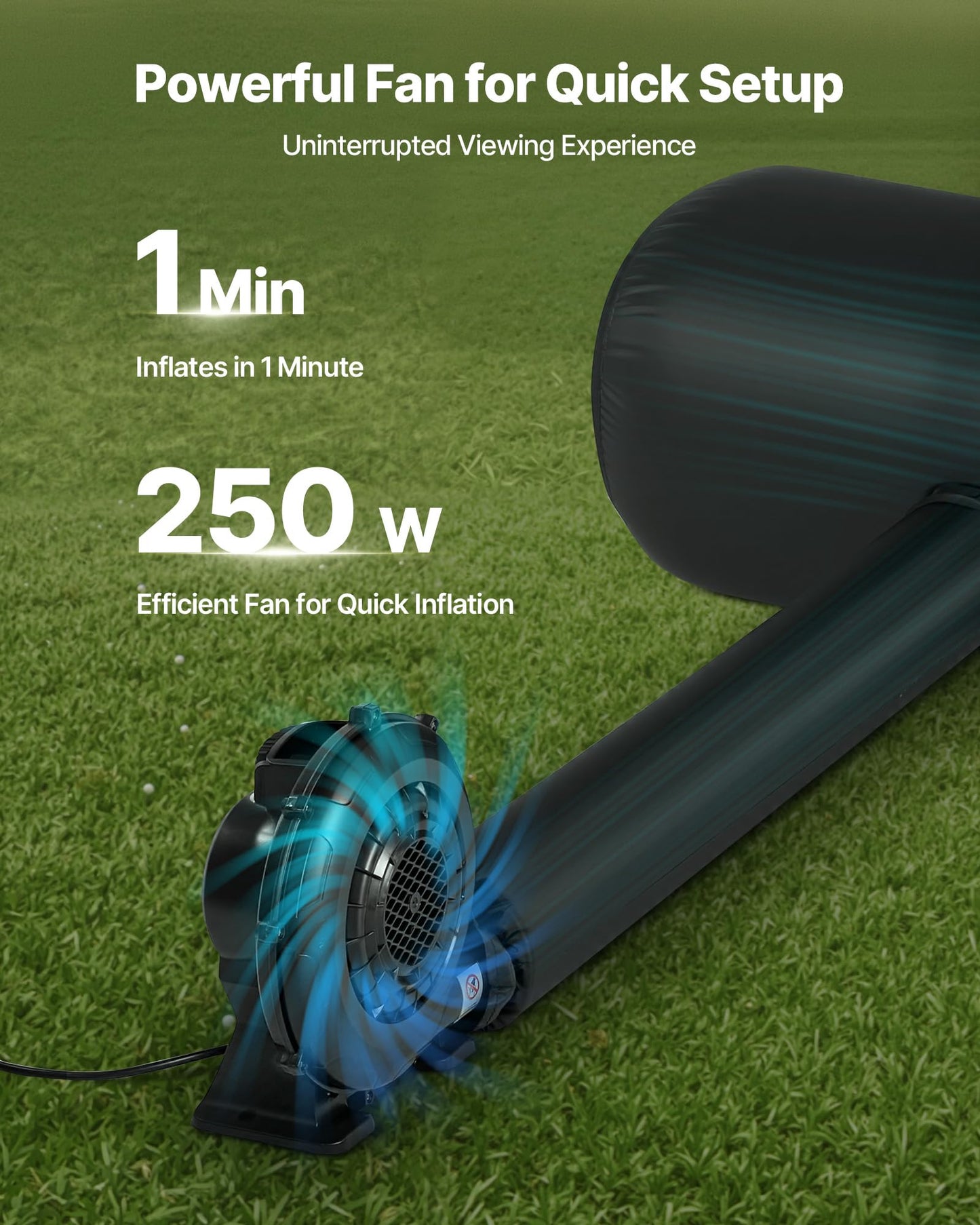 VEVOR 16FT Inflatable Movie Screen Outdoor, Inflatable Projector Screen with Portable Storage Bag, 16:9 Easy Set Up Movie Projection for Outdoor