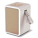 AT&T Essentials Retro 15W Bluetooth Speaker, IPX6 Waterproof, Bluetooth 5.3, LED Light Modes, Bass & Treble Control, 12H Battery, USB-C Charging