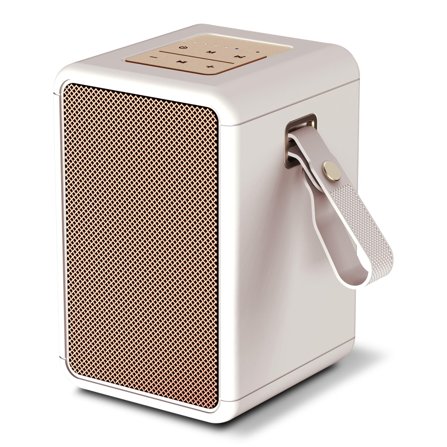 AT&T Essentials Retro 15W Bluetooth Speaker, IPX6 Waterproof, Bluetooth 5.3, LED Light Modes, Bass & Treble Control, 12H Battery, USB-C Charging