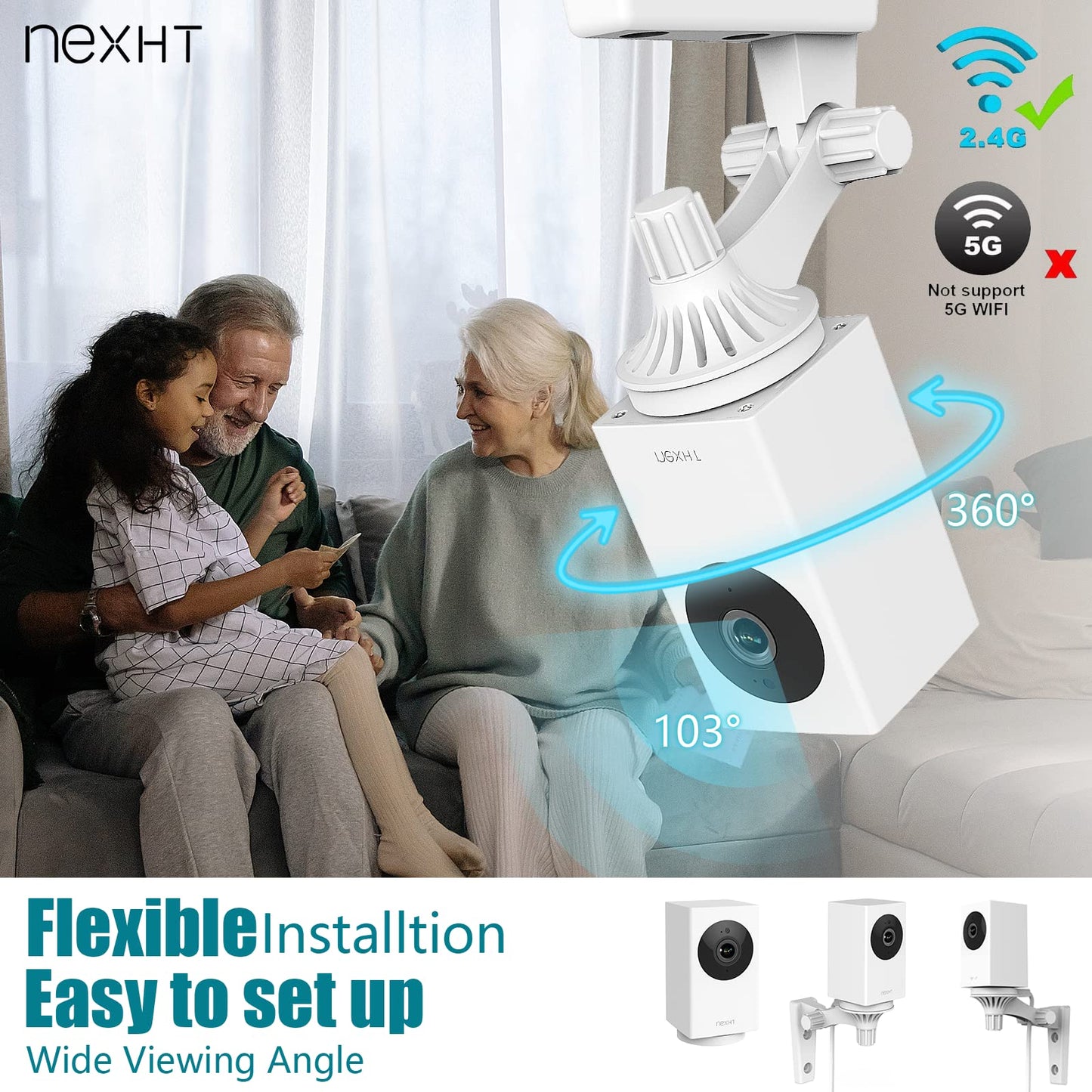 UGOHO.ME 1080P Pan/Tilt/Zoom Indoor Smart Camera Wi-Fi Viewing for Baby, Elderly, Pet, with Night Vision, Motion Detection and 2-Way Audio (86336)