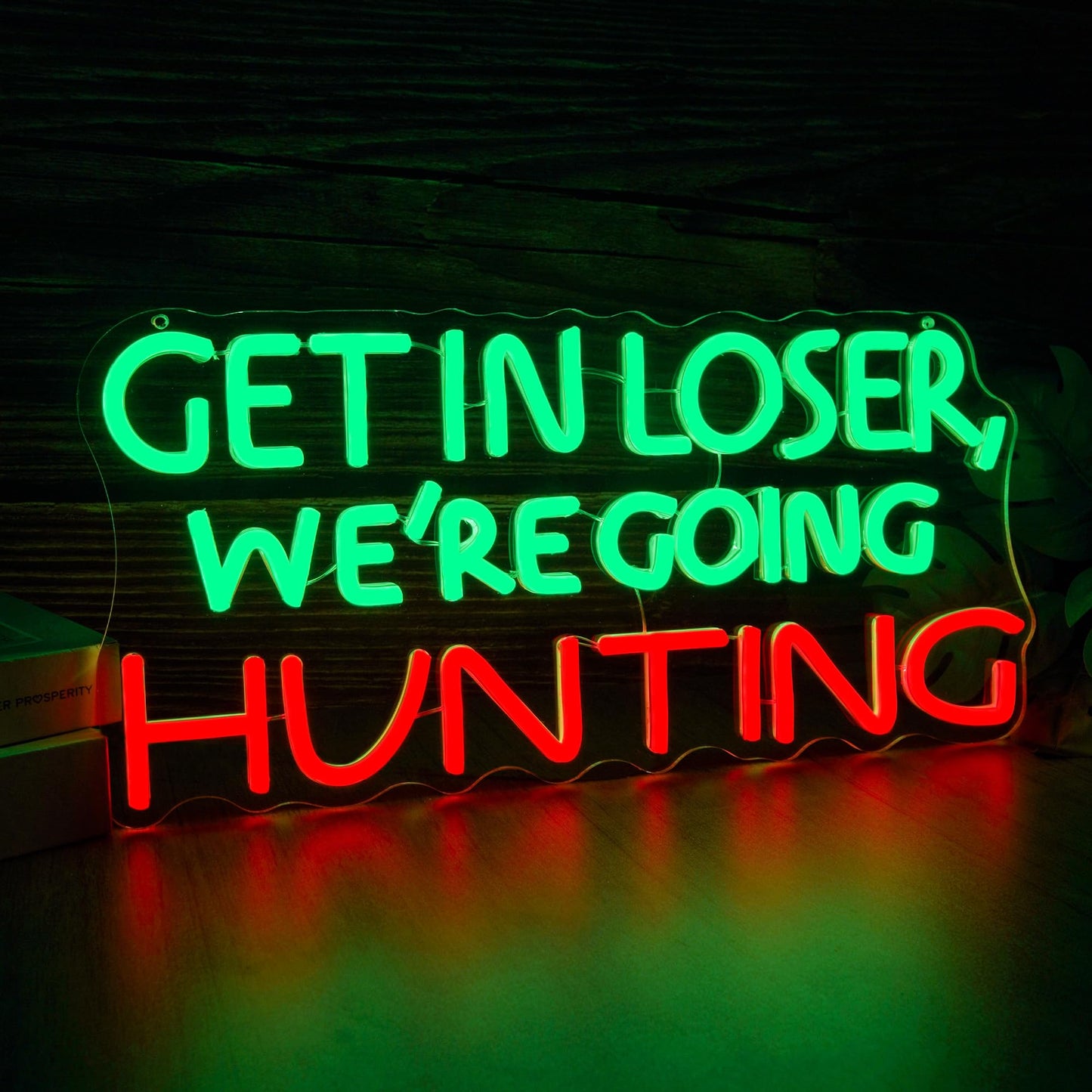 Funny Hunting Neon Sign - LED Light for Man Cave Garage, Country Outdoor Decor, Deer Hunter Wall Art Gift for Guys, Dimmable USB Powered(16.9 *