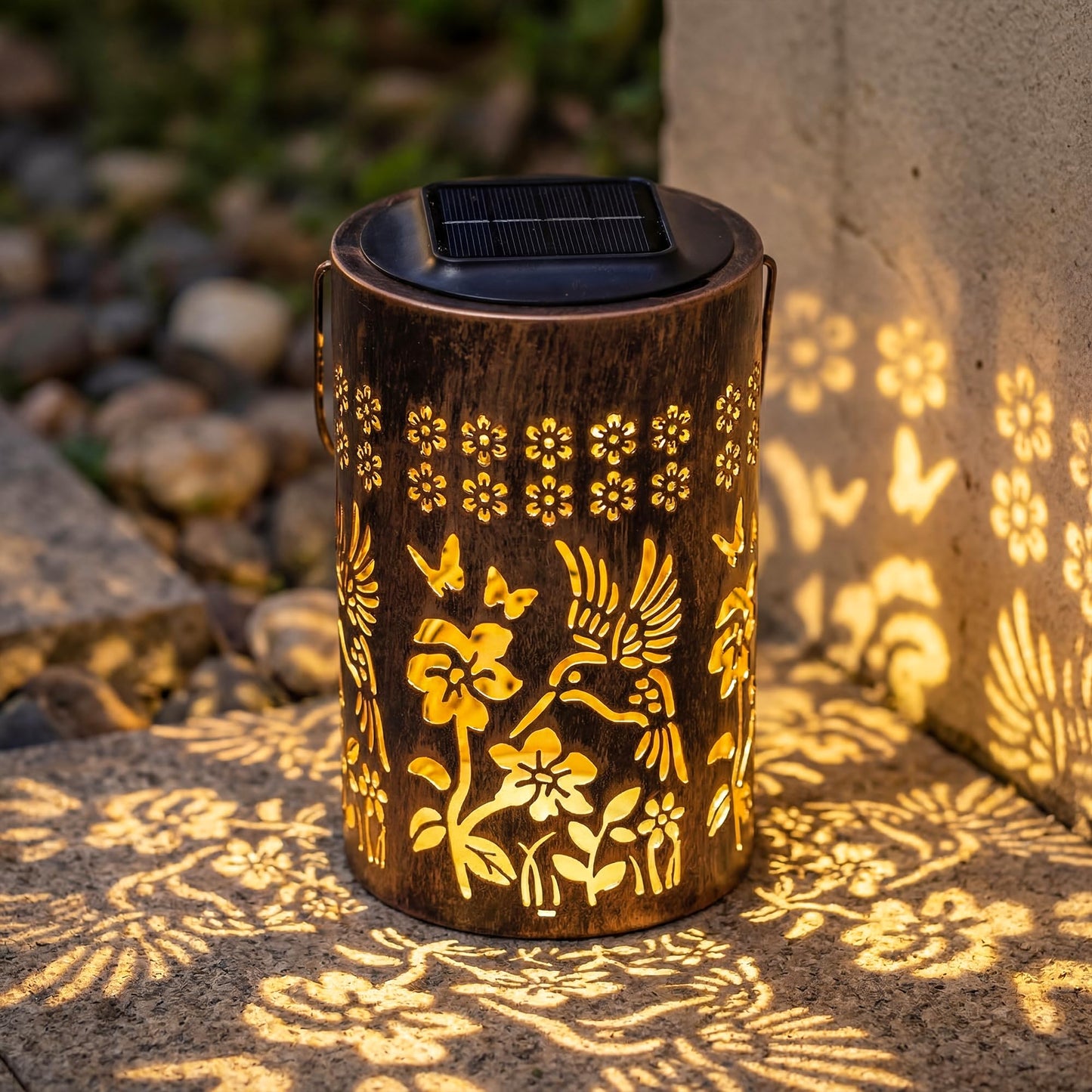Solar Lanterns Outdoor Waterproof, Mothers Day Gifts for Mom, Hummingbird Garden Decor Gift for Women or Grandma, Hanging or Tabletop Lantern
