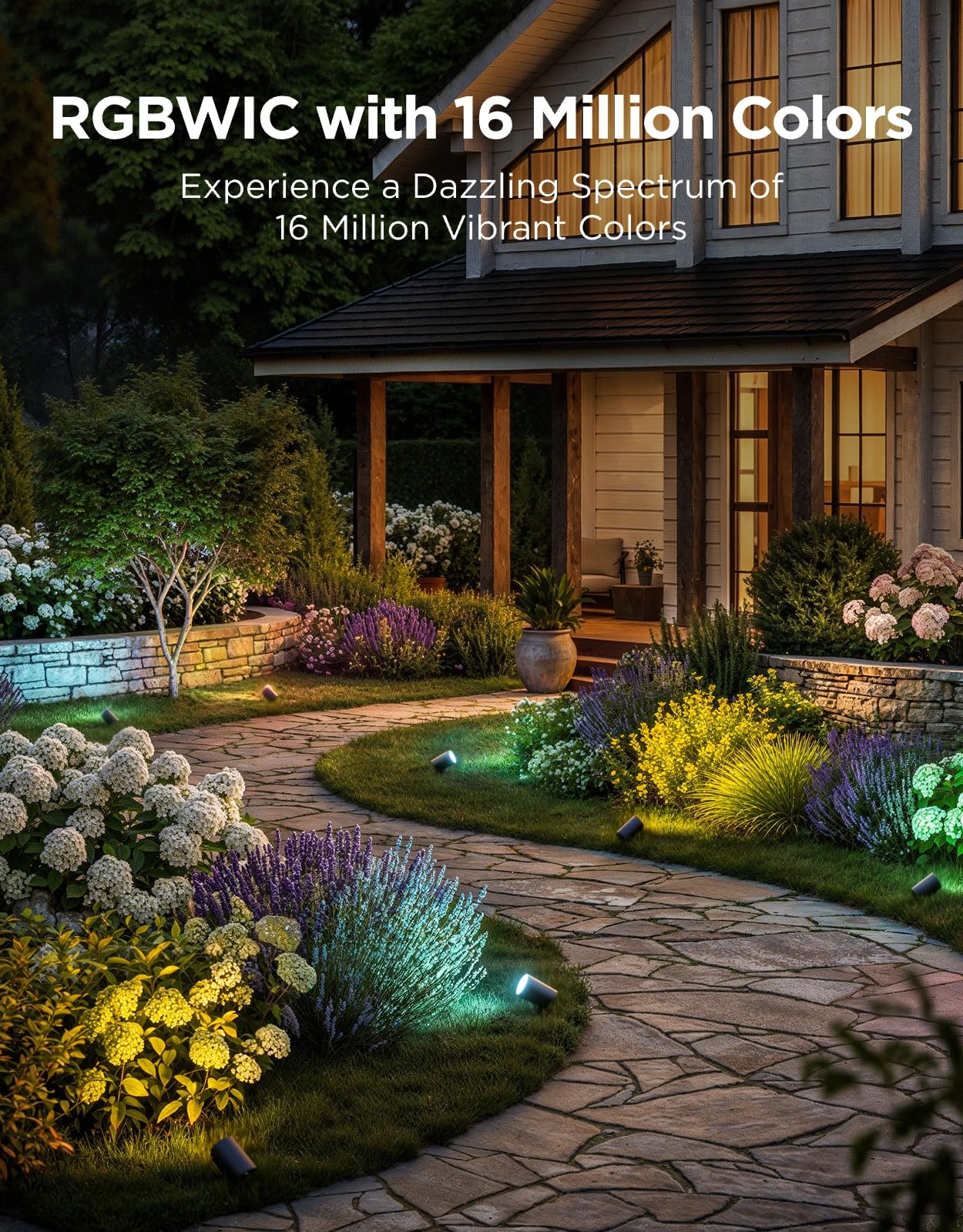 Govee Outdoor Spotlights Lite 4 pack, IP67 Waterproof Spotlights, Landscape Lighting Work with Alexa, Matter and Google Assistant, RGBWIC Color