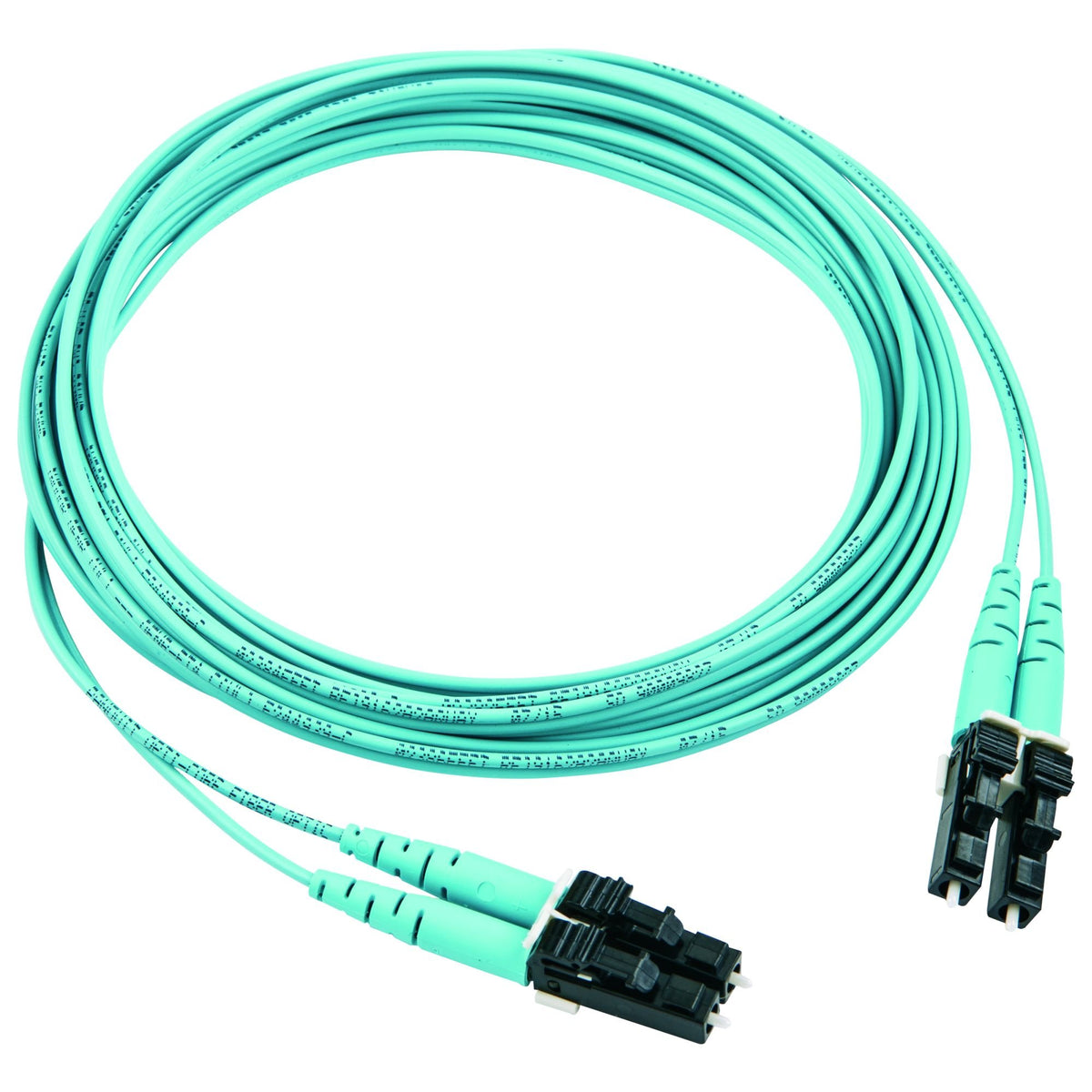 PANDUIT FX2ERLNLNSNM003 1.6MM JACKETED Cable, 2 FIBERS, 3M, Aqua, Duplex LC to Duplex LC, OM3 MULTIMODE Patch Cord, Riser
