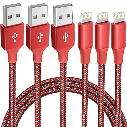 3 Pack 10 FT iPhone Charger Fast Charging Cord MFi Certified Lightning Cable Nylon Braided iPhone Charger Cord Compatible with iPhone 14 13 12 11 Pro…