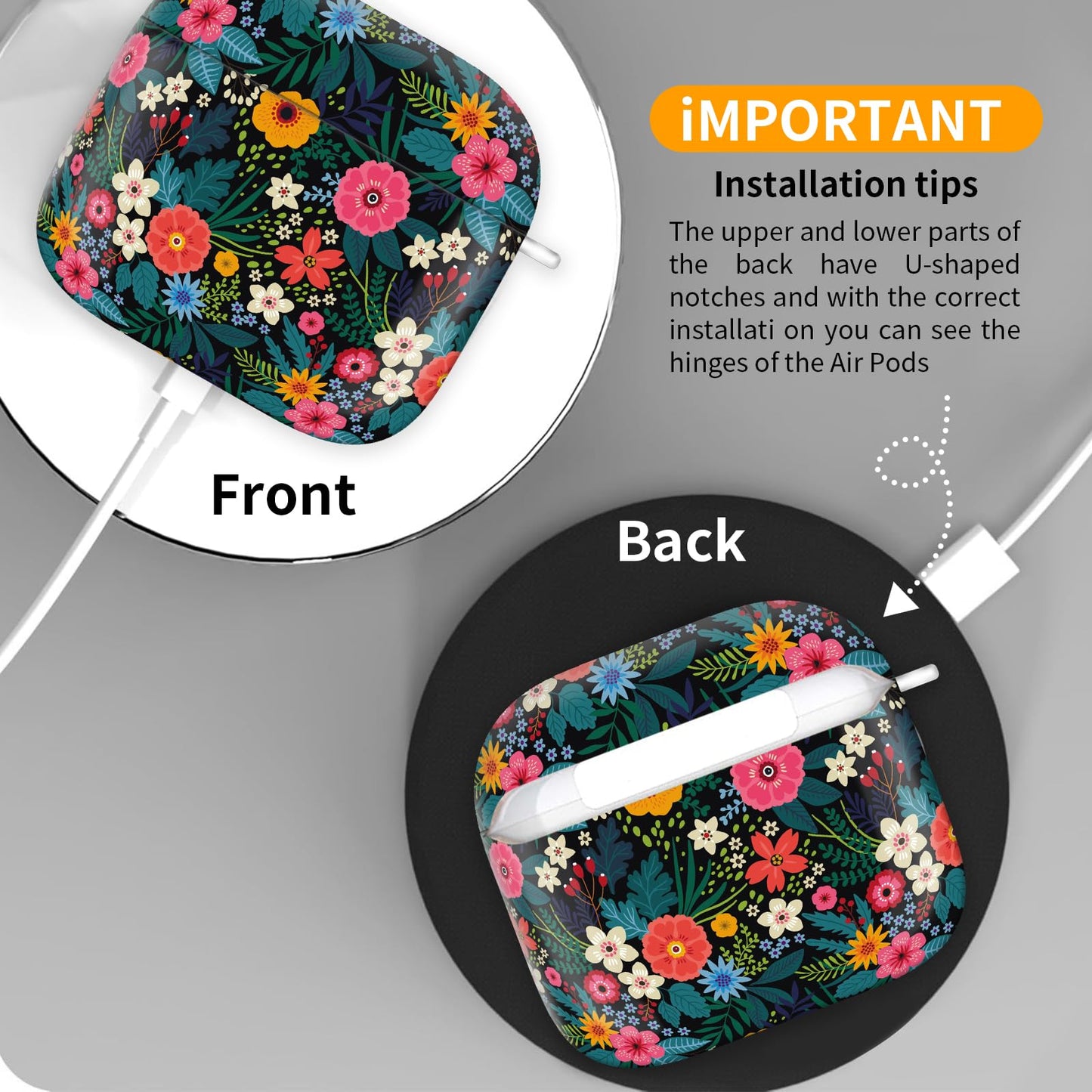 Cute Case Cover Compatible with AirPod 4th Generation 2024, Shockproof for Women & Girls with Golden Round Buckle - Protective, Anti-Drop