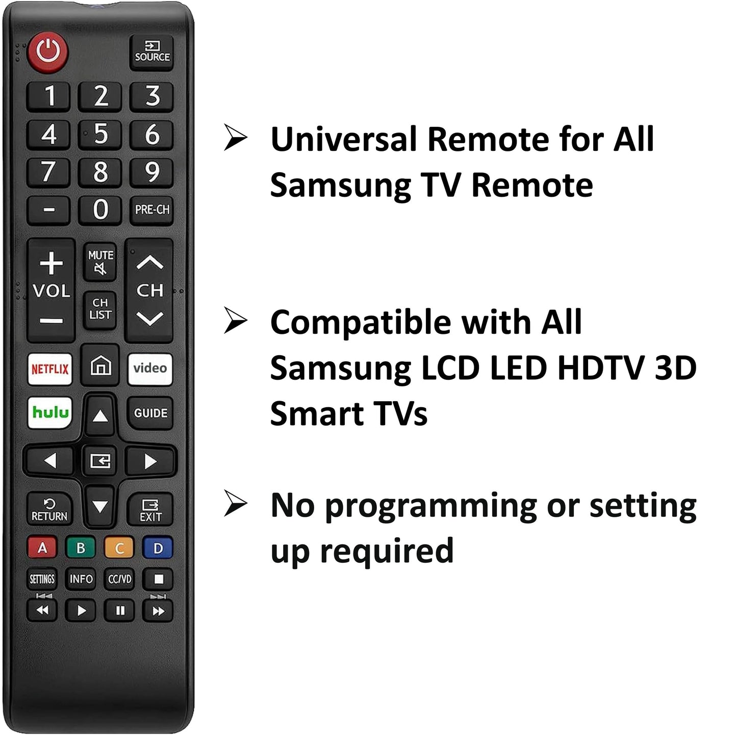 Universal Remote Control for All Samsung-TV-Remote, Compatible with All Samsung LCD LED HDTV 3D Smart TVs