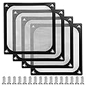 QWORK 120mm Computer Fan Filter Grills with Screws, 4 Pack, for 120mm Fans, Ultra Fine Aluminum Mesh