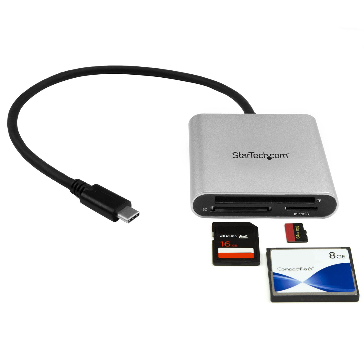 StarTech SD microSD CompactFlash Card Reader/Writer USB-C 3.0 (FCREADU3C)