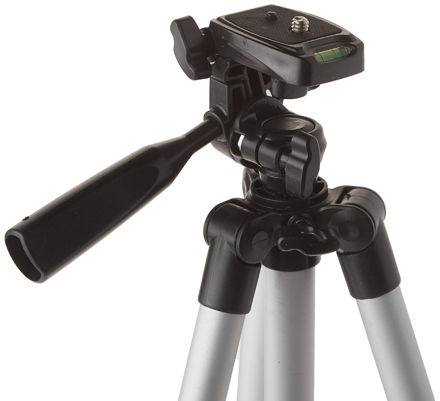 50 Inch Aluminum Camera Tripod with 3-Way Pan Head & Quick-Release Plate - Lightweight DSLR & Mirrorless Tripod with Bubble Level for Photography