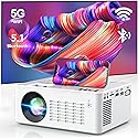 TMY WiFi Projector with Bluetooth 5.1, 1080P Supported Mini Movie Projector, Compatible with TV Stick, Phone, Computer, HDMI, USB, TF