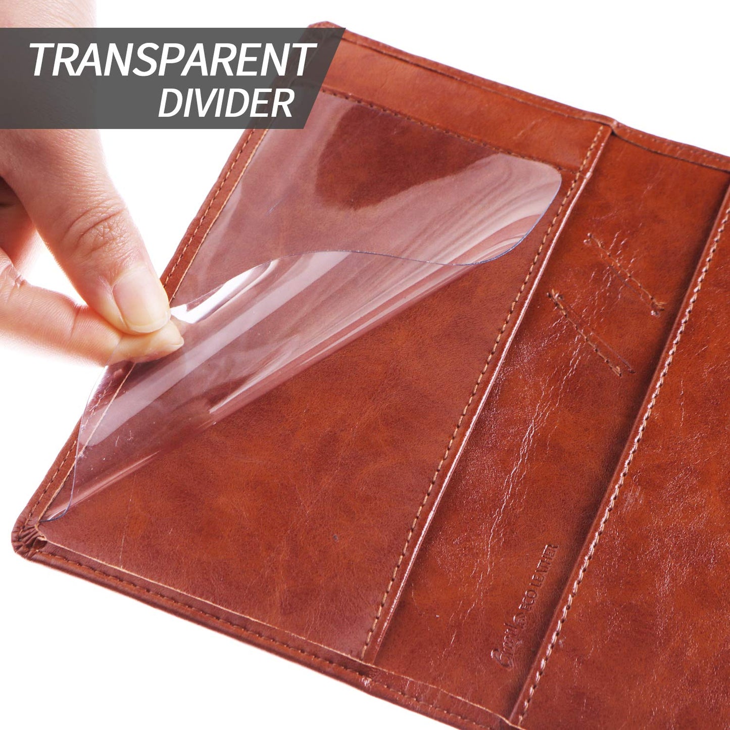 IKEPOD Leather Checkbook Cover for Men Women RFID Blocking by GNEGNI