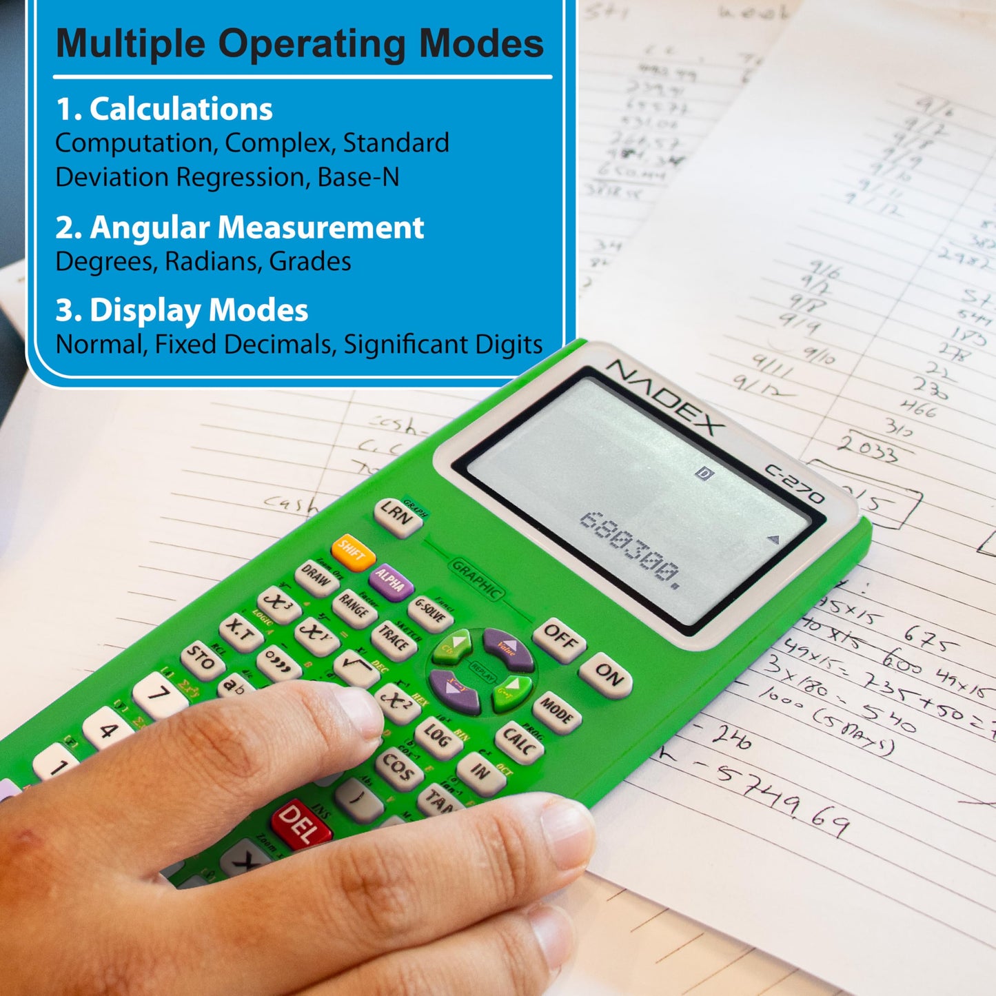 Scientific Calculator with Graph Functions for College and High School Students, Engineering, Advanced Mathematics, Calculus, Algebra, Geometery