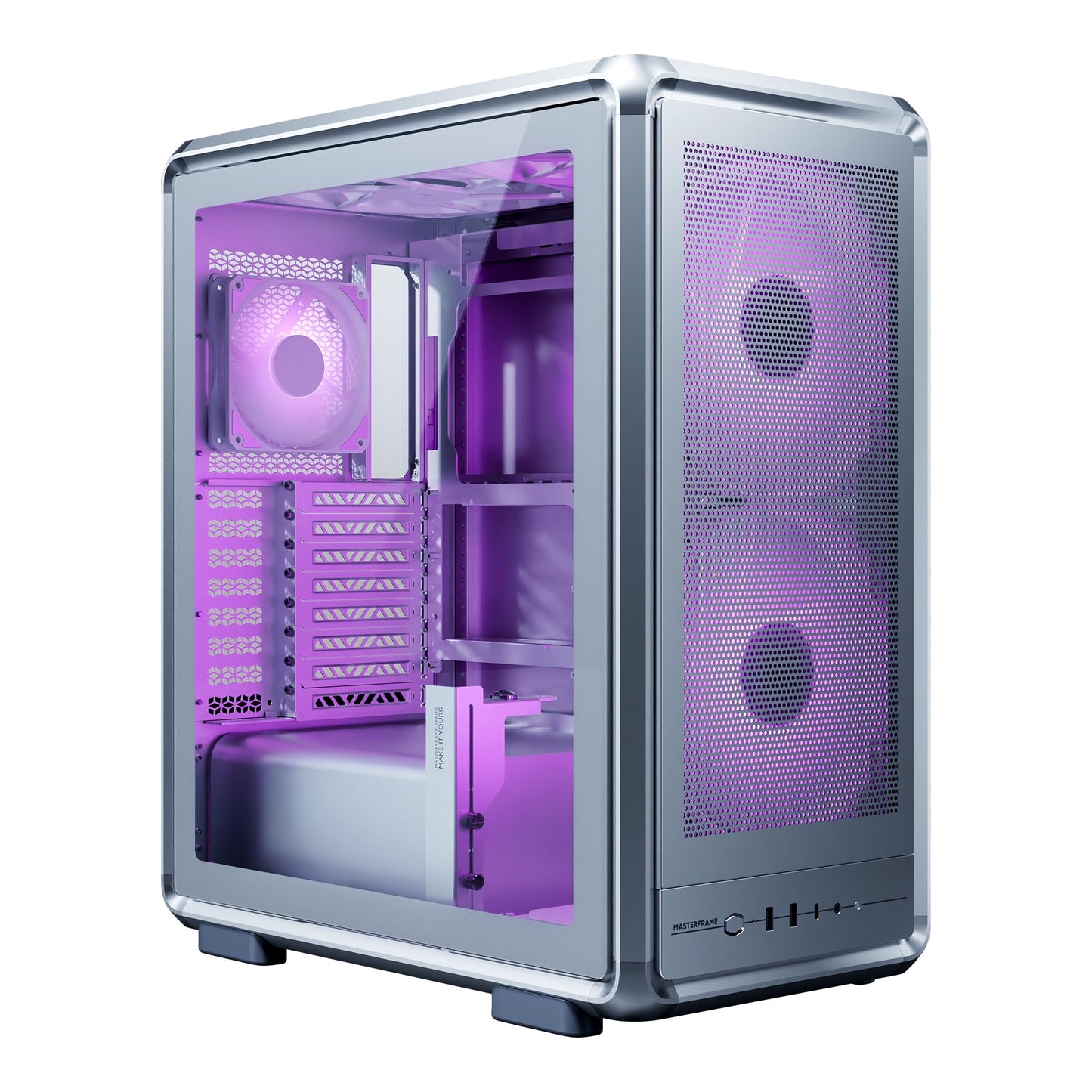 Cooler Master MasterFrame 500 Mesh ARGB ATX Mid-Tower PC Case - High Airflow Premium Aluminum Chassis, Powerful Dual 200mm Intake Fans, Modular Frame