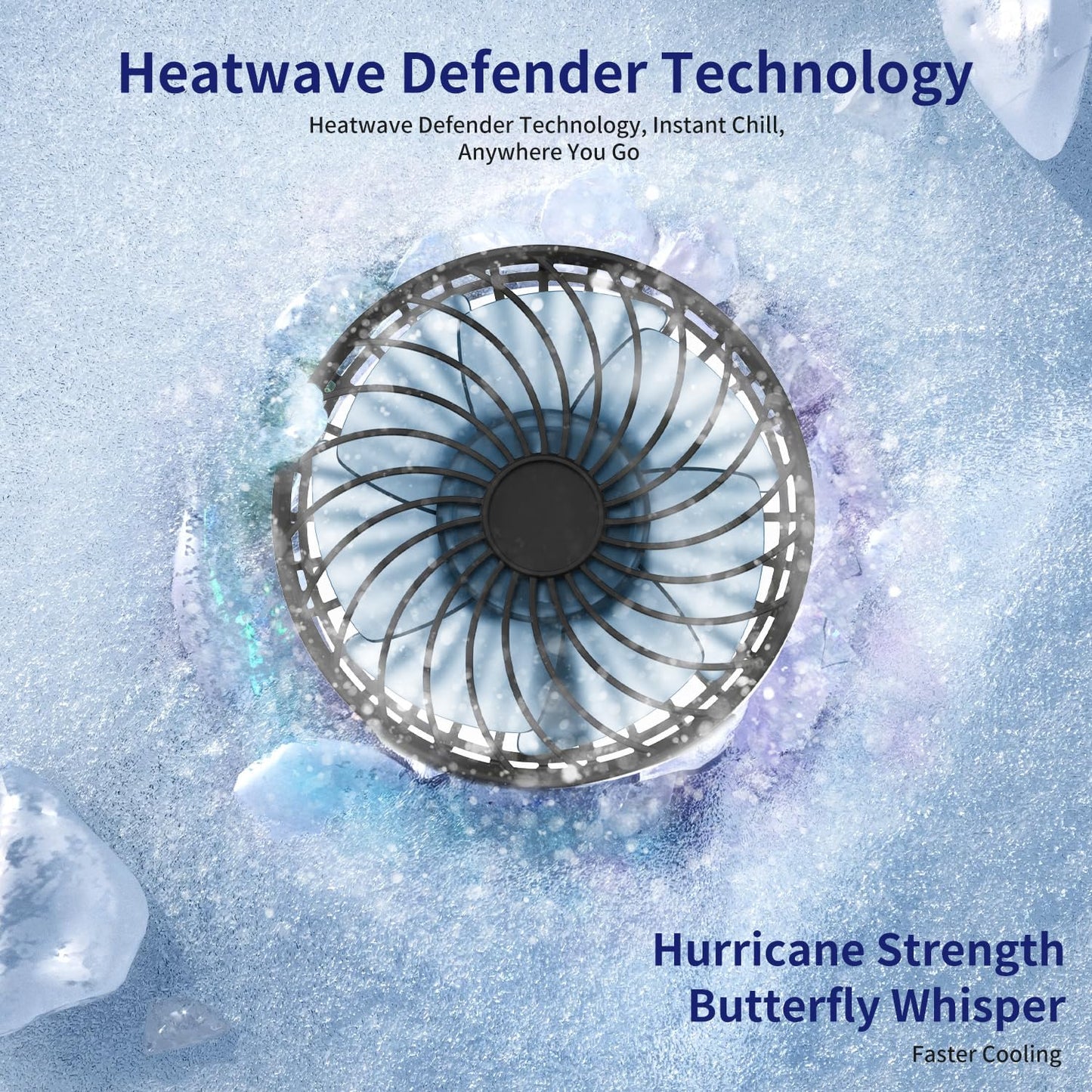 ZipVorb Portable Mini Fan with Mirror, USB Rechargeable, Pocket 4-Speed Cooling, Up to 15 Hours, Compact Handheld Fan