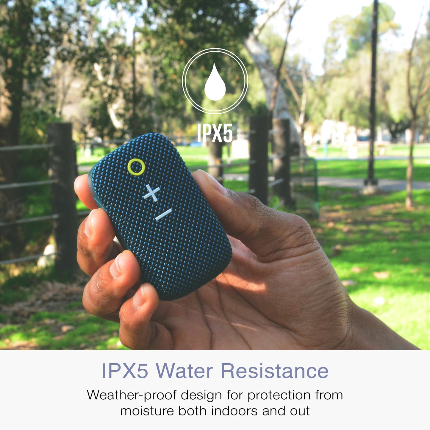 MEE Audio goSPKR Small Wearable Clip-on Bluetooth Speaker with IPX5 Water Resistance, Built-in Speakerphone with Microphone for Hands-Free Calls