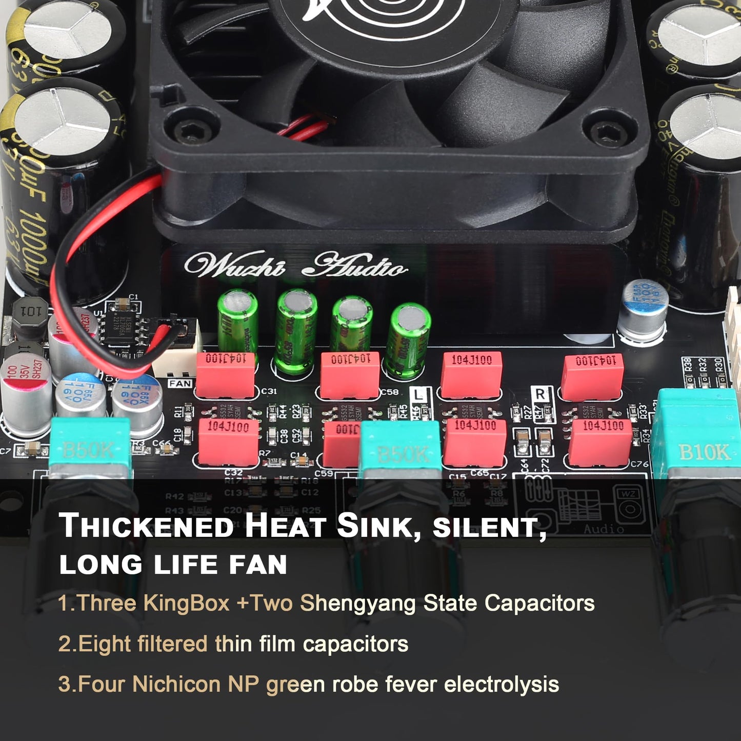 ZK-3002T 300W+300W Bluetooth Digital Amplifier Board TPA3255 Chip 2.0 Channel with Bluetooth/3.5mm AUX Input/USB Input,with Treble and Bass Adjustment