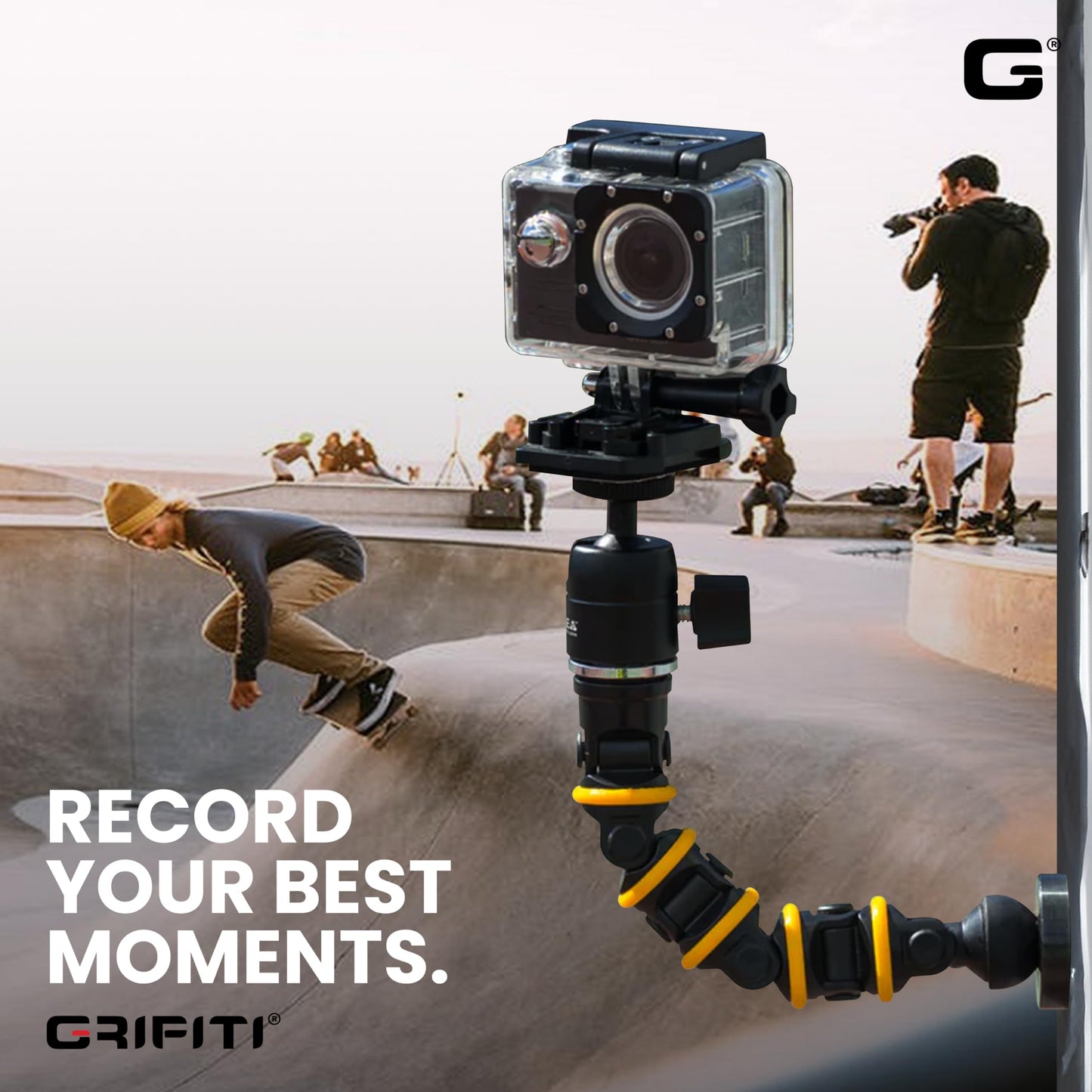 GRIFITI Nootle Recon 5 Flex Arm Leg Magnetic Foot Mini Ball Head Camera Mount Stand Magnetic Foot 6 Inch Flexible Mini Ball Head Attaches to Steel or