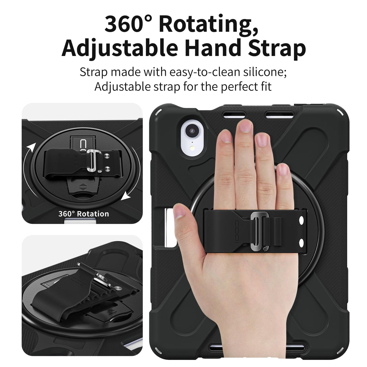 CODi Rugged Case for iPad Mini 6/iPad Mini A17 Pro | 360° Protection, Drop-Test Certified, Rotating Kickstand