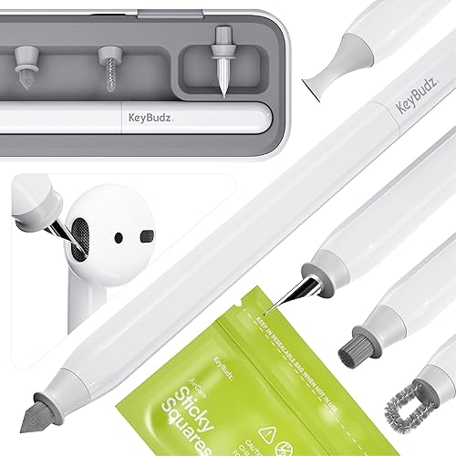 KeyBudz Air Care 2.0 AirPods Cleaning Kit - Patented Multi-Tool Cleaner with Interchangeable Brush Tips for AirPods, iPhone and Apple Devices