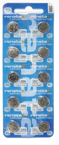 Renata TS-386-10 386 Silver Oxide Battery - 10 Pack