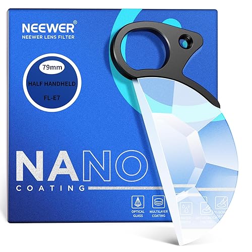 NEEWER 79mm Handheld Half Moon Kaleidoscope Prism Lens Filter with Hand Grip, 1/4" Threaded Hole for Small Tripod Magic Arm, K9 Optical Crystal
