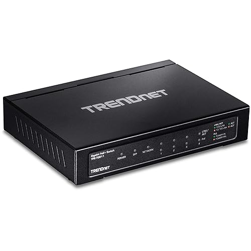 TRENDnet 6-port Gigabit Poe+ Switch, TPE-TG611, 4 X Gigabit Poe+ Ports, 1 X Gigabit Port, 1 X SFP Slot, Supports 100/1000Base-FX Fiber SFP Modules