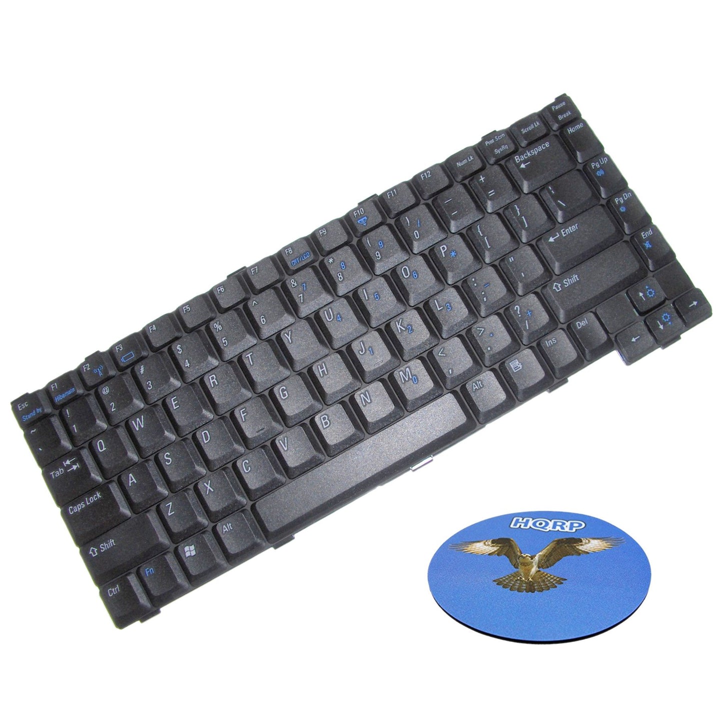 HQRP Keyboard Works with Dell Inspiron 1200/2200 ; Latitude 110L Laptop/Notebook Replacement Plus Coaster