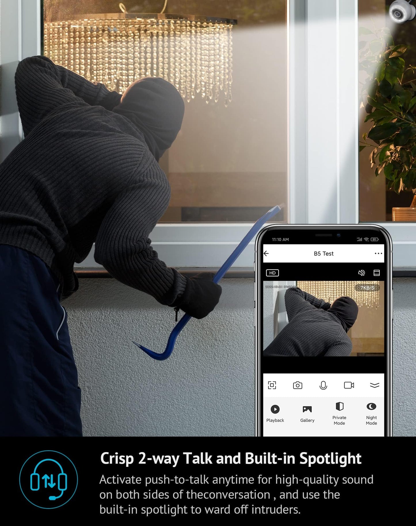 LaView 5MP 3K Security Cameras Outdoor Indoor Wired,IP65, Starlight Sensor & 100 Ft Night Vision,Motion/Person Detection,2-Way Audio/Spotlight,US