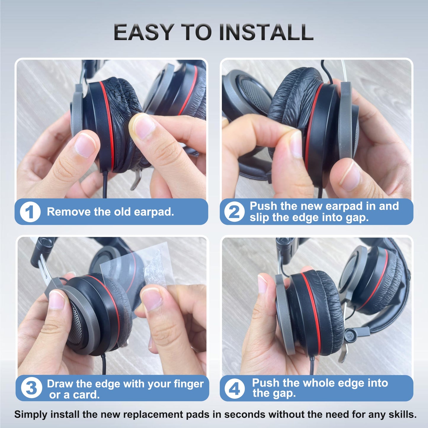 Replacement Ear Pads for Sony Headphones, Ear Cushions Compatible with Sony MDR- ZX100 ZX110 ZX110NC WH-CH500 CH520 CH510 V150 V250 V200 JBL Tune