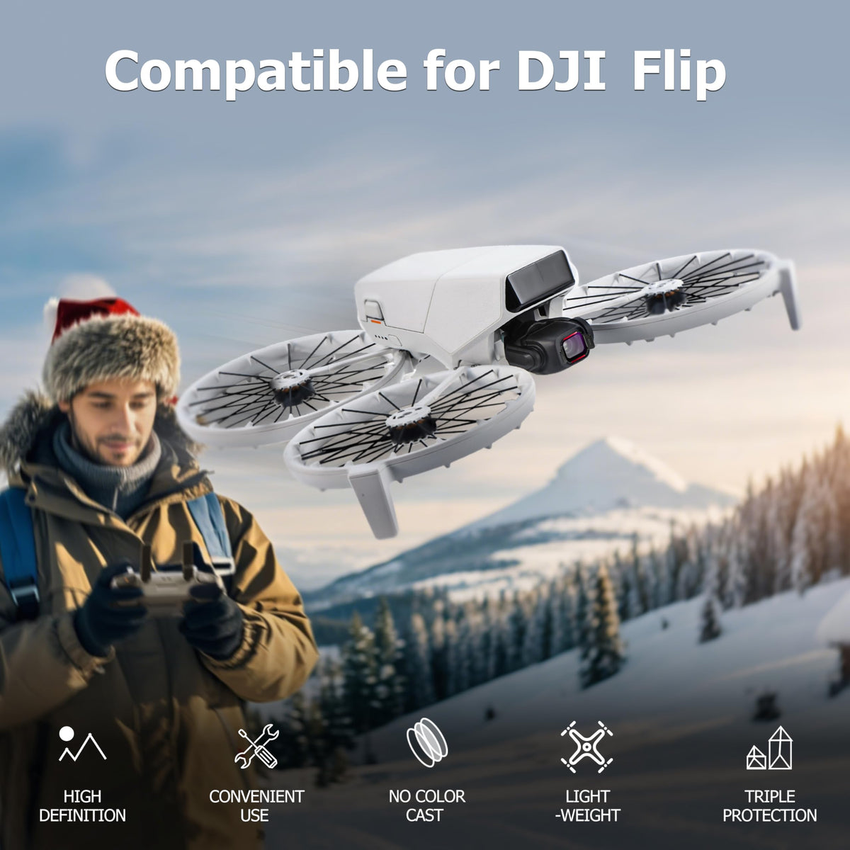 ND/UV/CPL Filter Set for DJI Flip Accessories,ND16/ND32/ND64/ND128/CPL/UV Drone Lens Filters Set, Multi Coated HD Optical Glass 6 Pack