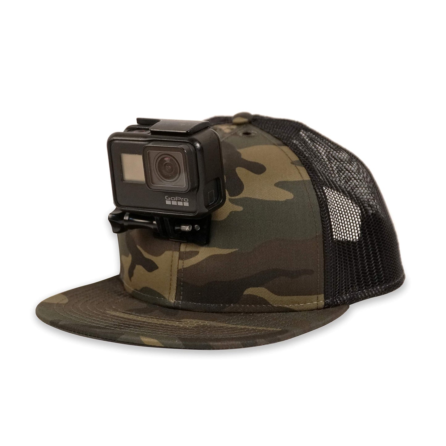 ActionHat® Camo Flat Bill - Patented Floating Hat Mount Compatible for GoPro, DJI, Insta360 Action Cameras