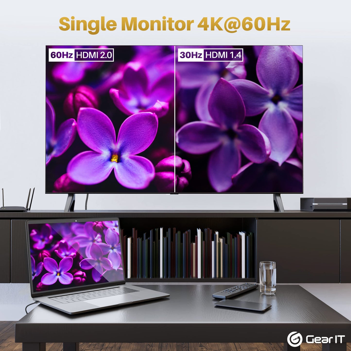 GEARit USB-C to HDMI Cable 4K@60Hz, Type C Thunderbolt 3/4 Compatible for MacBook Pro 2020, iPad Pro 2020, iPad Air 4, Galaxy S20, ChromeBook Pixel