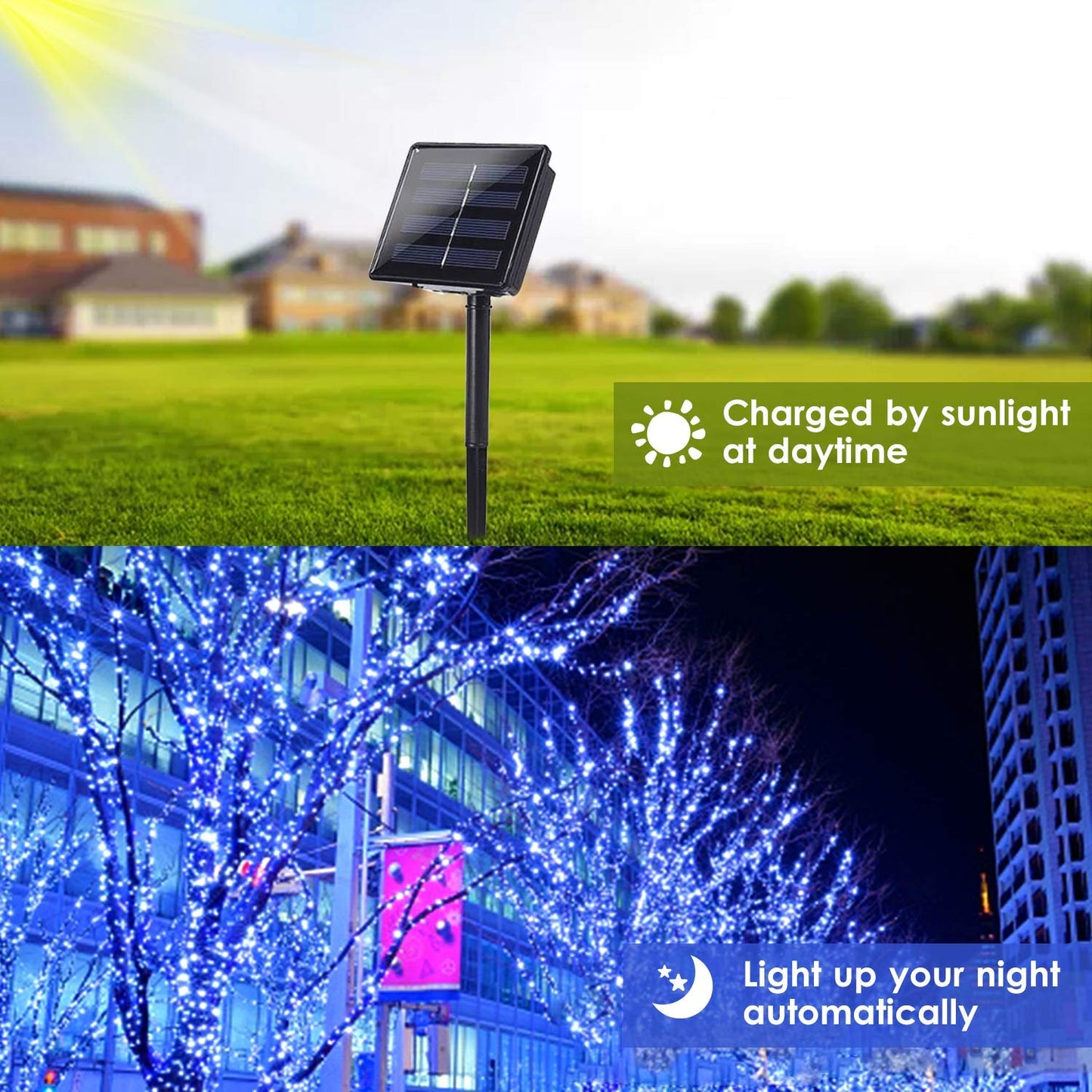 Solar String Lights Outdoor, 2-Pack 144FT 400 LED Solar Twinkle Lights for Outside Waterproof, Copper Wire 8 Lighting Modes Fairy Light for Garden
