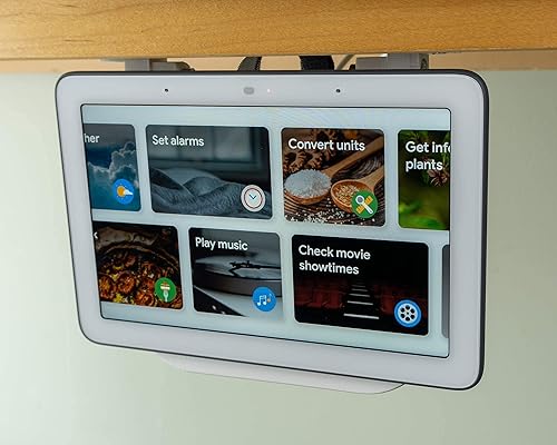 Built3D, Google Nest Hub Home Kitchen Under Cabinet Mount Bracket | All Hardware Included (White)