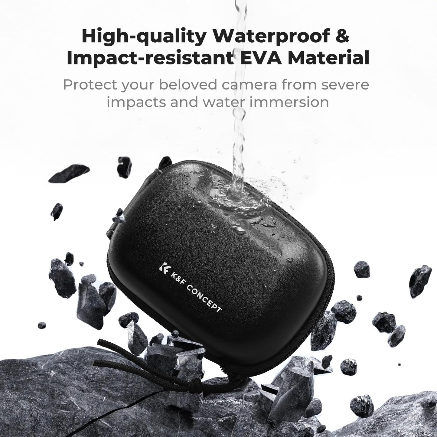 K&F CONCEPT Semi Open Carrying Case for DJI Osmo Action 6/3/4/5 Pro, Small EVA Hard Storage Bag Portable Travel Protector Case for Go Pro Hero