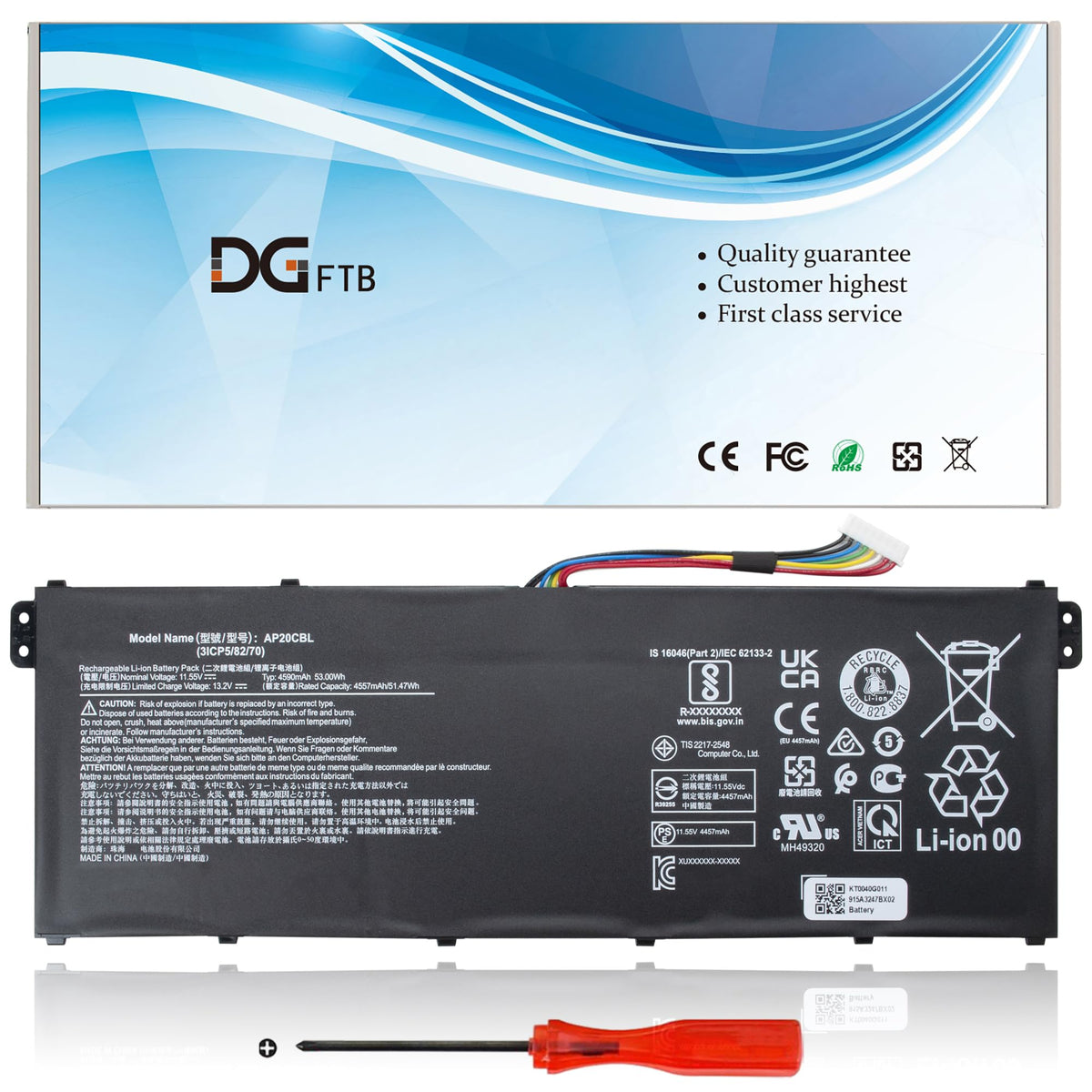 AP20CBL New Laptop Battery for Acer Aspire 5 A515-45 A515-46 Aspire 7 A715-43G Swift 3 SF314-43 SF314-511 Vero AV15-51 TravelMate Spin B3 B311RNA-32