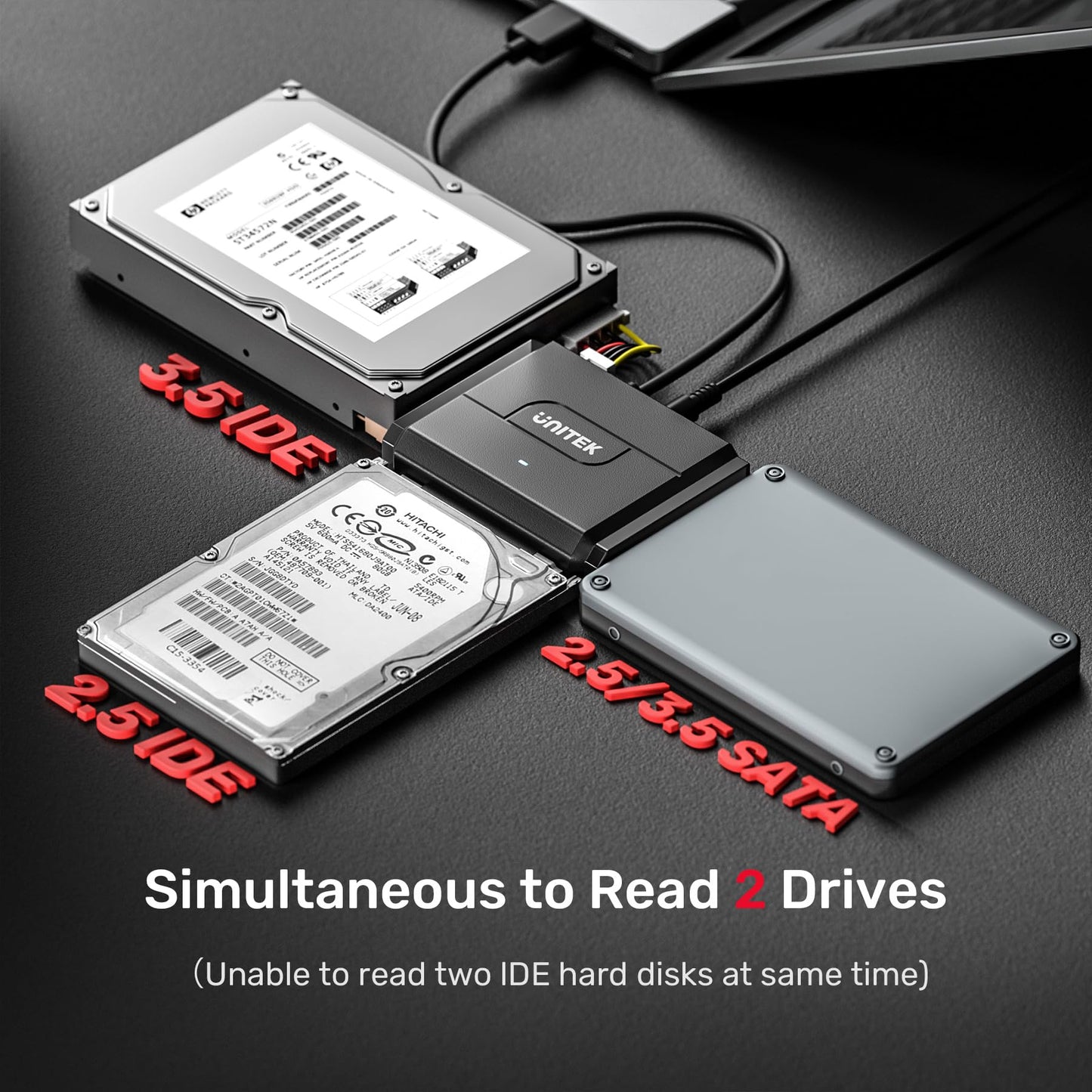 Unitek SATA/IDE to USB 3.0 Adapter, IDE/SATA Hard Drive Recovery Converter for Universal 2.5"/3.5" Inch External HDD/SSD, Support 10TB