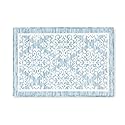 TOWN & COUNTRY EVERYDAY Walker Damask Medallion Everwash™ Washable Multi-Use Decorative Rug, Tufted Kitchen Rug, Low-Profile Door Mat, Bath Rug…