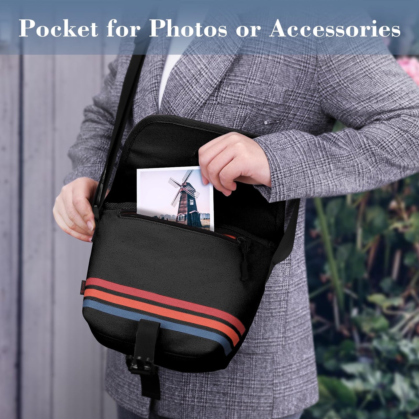 FINTIE Crossbody Camera Bag Compatible with Polaroid Now+ Generation 3rd/2nd/1st I-Type, Polaroid Flip, OneStep 2 VF, I-2 Instant Film Camera Travel