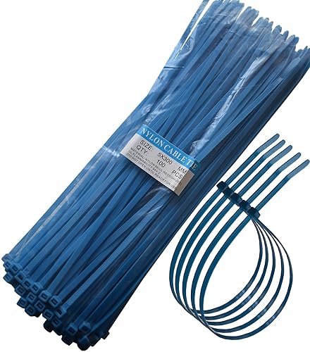 12" Heavy Duty Self Locking Nylon Cable Zip Ties,100 Pcs (Blue)
