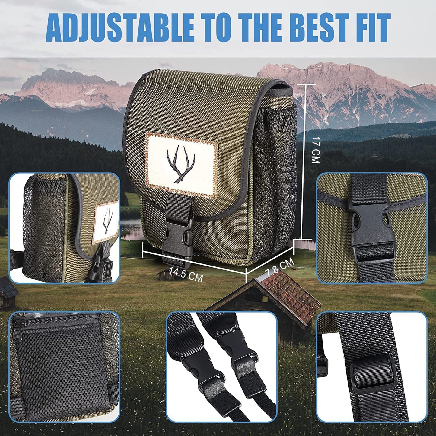 CELTICBIRD Binocular Harness Chest Pack, Binoculars Harness and Case, Binocular Accessories, Adjustable Bino Harness