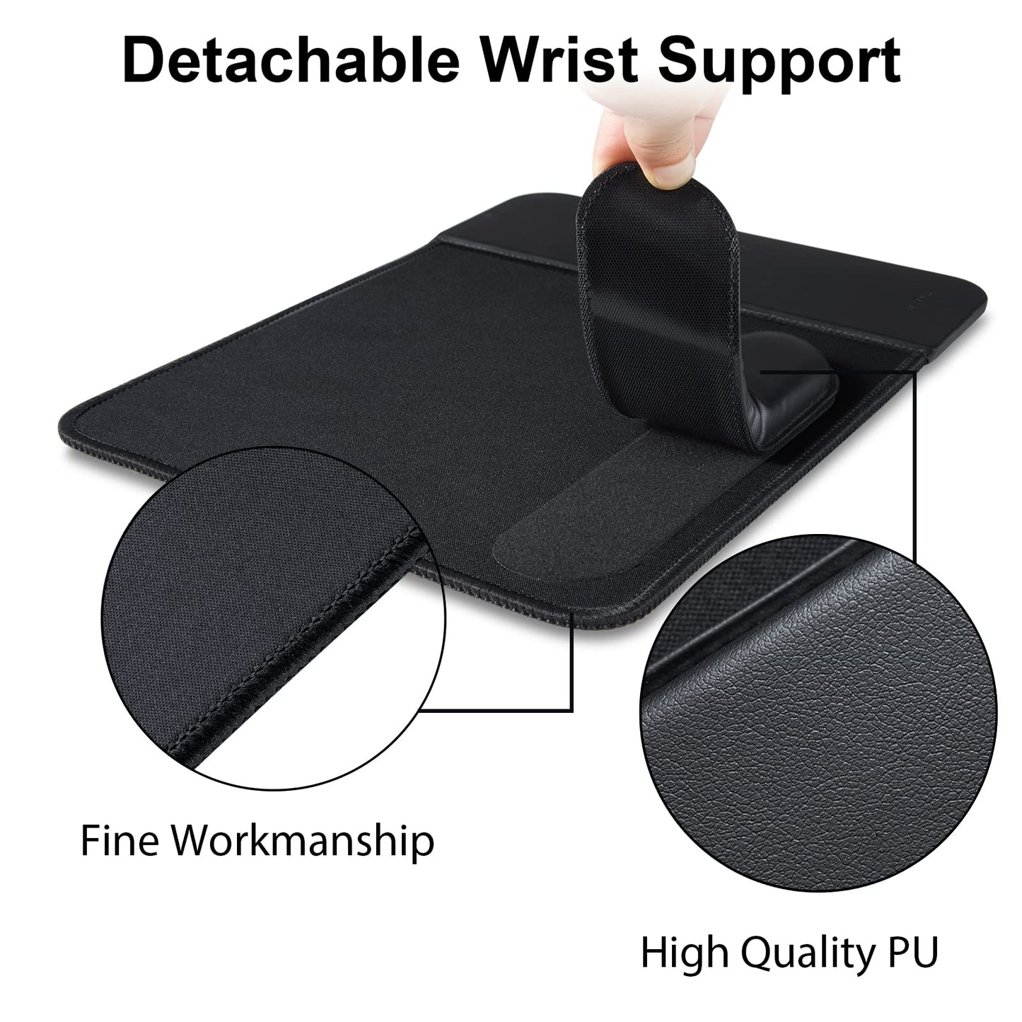 15W Wireless Charging Mouse Pad with Wrist Support, Fast Qi Wireless Charger Mouse Mat for iPhone 17/16/15/14/13/12/12 Pro/11/11Pro/XR/Xs/X, Samsung